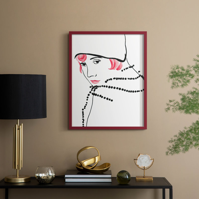 BlossomIV Framed Print - Solid Wood, 11" H x 9" W, Red
