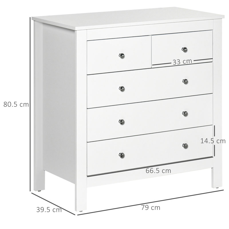 79 cm W Chest of 5 Drawers