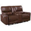 Fauteuil inclinable électrique contemporain brun selle, accoudoirs carrés, dossier rembourré, pour la vie principale. Coussins confortables, fonctionnels et rangement central. 40,73 pouces de haut, 72,2-1720185393-1720185390