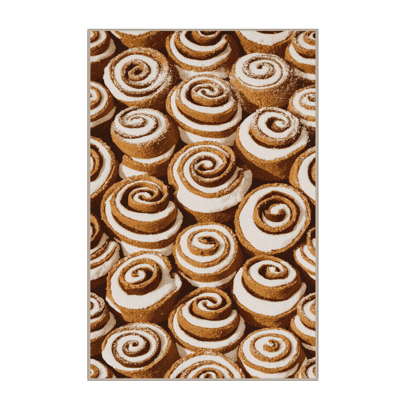 Washable Swiss Rolls Desserts Area Rug, Rectangle 6' x 9'