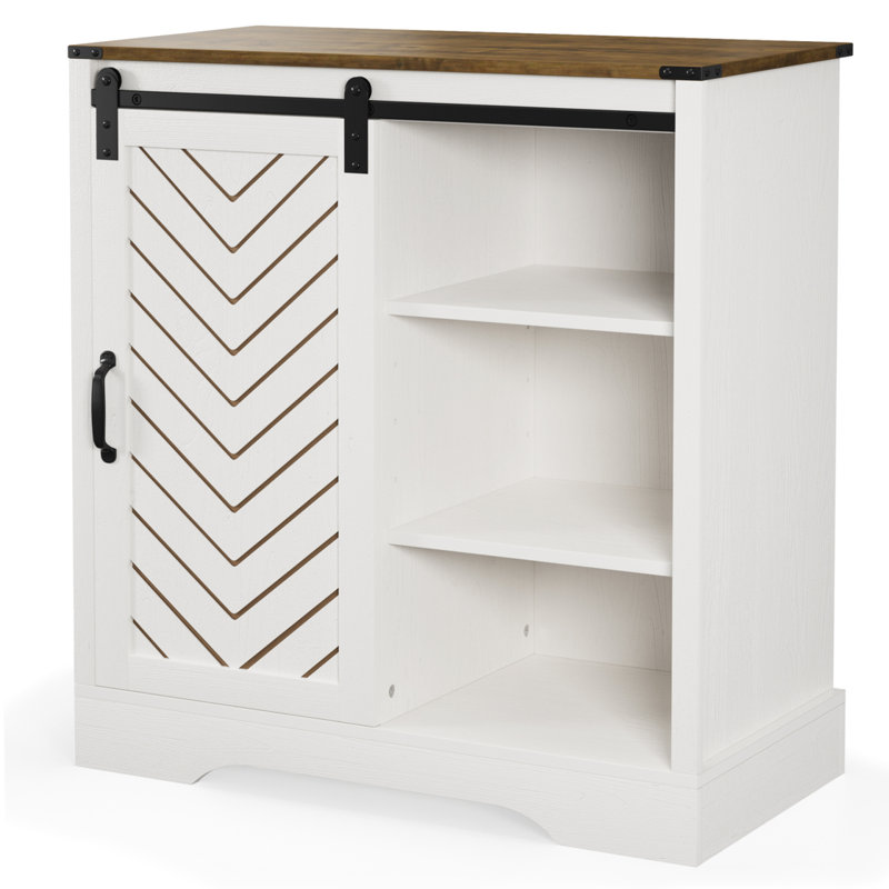 Armoire d'appoint 34 "avec tiroirs et cloisons amovibles, buffet rustique en bois et armoire de rangement