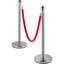 6PCS Red Rope Stanchion Silver Post