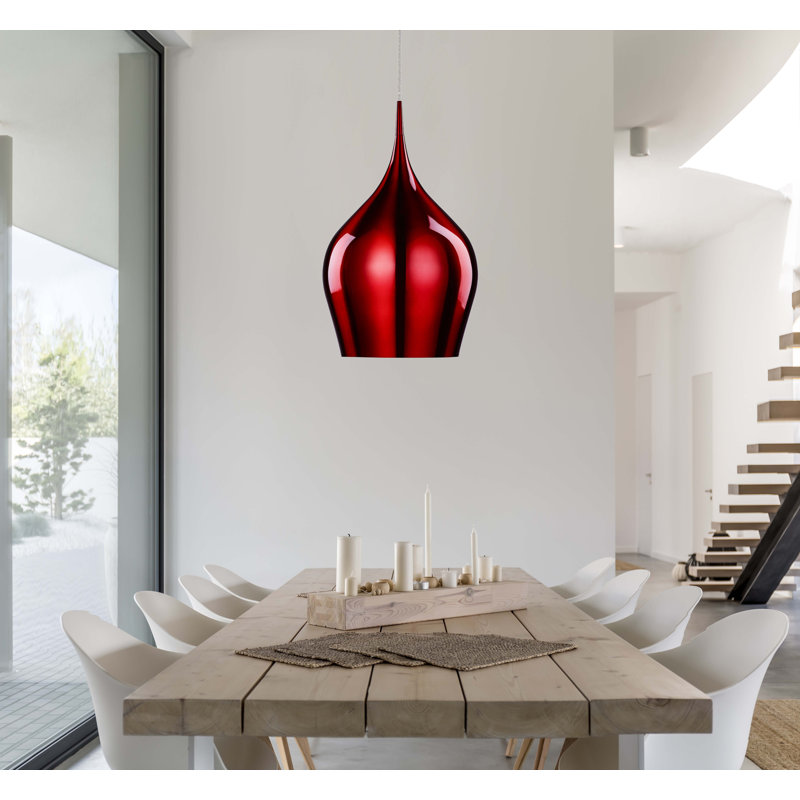 Tori 1 - Light Teardrop Pendant, Red, 142cm H x 12.3cm W x 12.3cm D