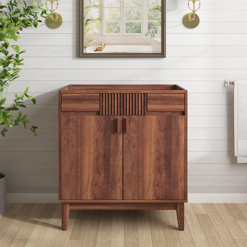 30" Mid-Century Modern Single Bathroom Vanity Base