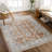 Beloit Kinnison Oriental Machine Woven Area Rug in Orange/Light Blue-70926945