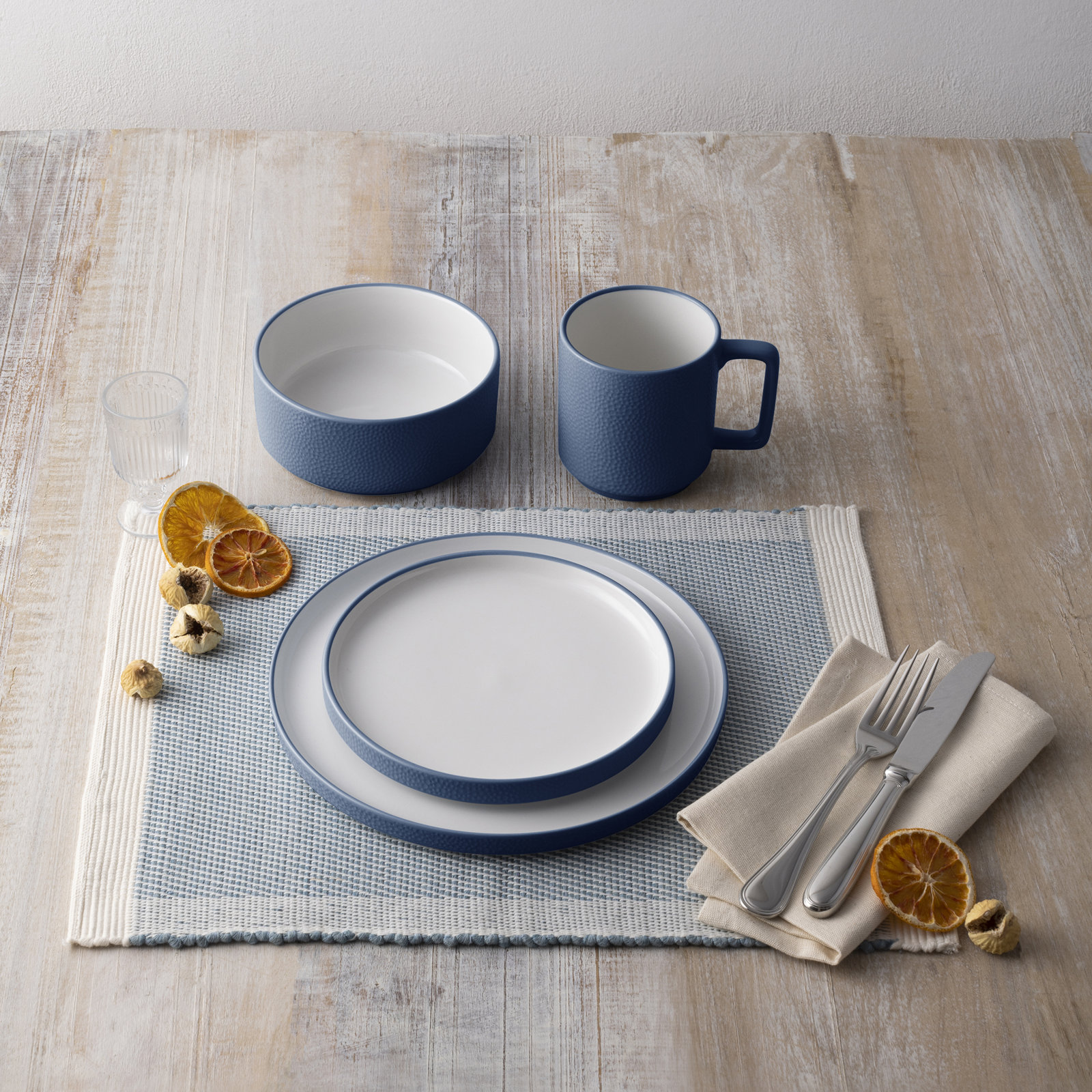Noritake Colortex Stone 4-Piece Place Setting, Service for 1, Blue
