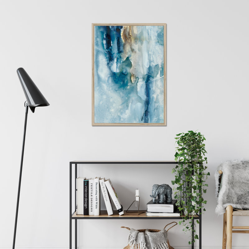 Peaceful Calm III - Painting, 95cm H x 65cm W, Natural Wood Framed Paper Print