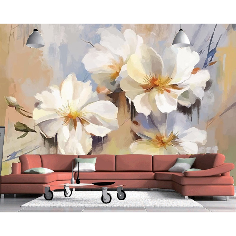 Murale à peindre L 6,25 pi x l 112 po Floral Blossom, L 4,08 pi x l 6,25 pi