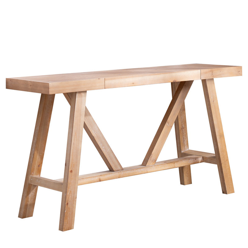 Farmhouse A- frame Wood Console Table, 58.5"