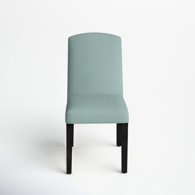  Upholstered Parsons Chair, Black Wood, Classic Talc Linen