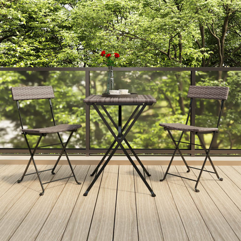 Kisho Side Chair Folding Chair Set, Grey