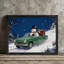 Cadre noir, bonhomme de neige rustique, art mural de Noël, impression de cadre festif-1136283801