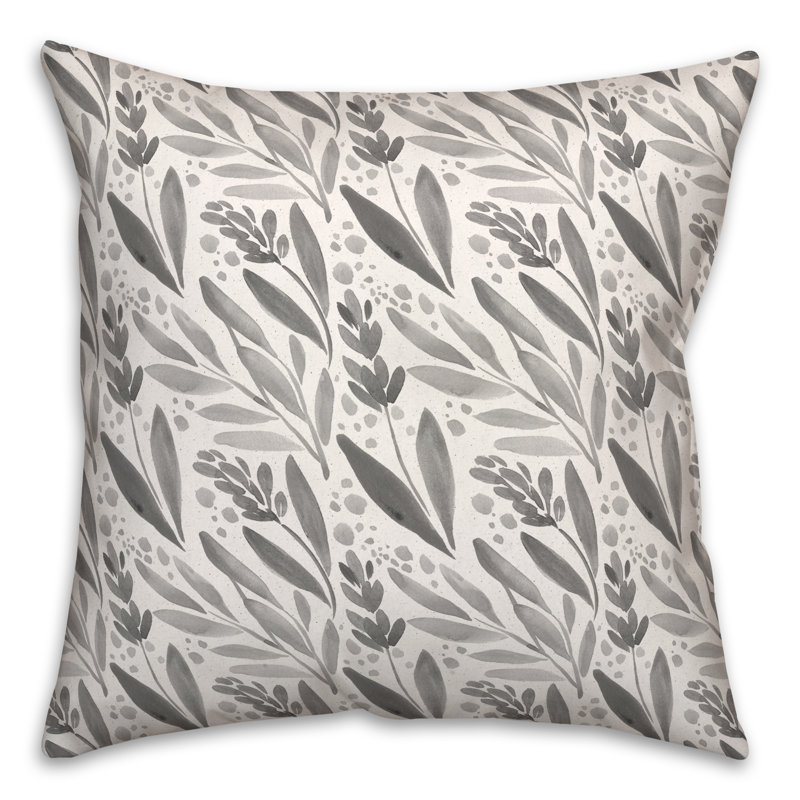  Housse et insert de coussin extérieur carré Ochre Farmhouse Flowers, Gris
