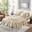 Draps simples en satin froissés pour matelas de 16 po, comprenant 1 drap plat, 4 taies d'oreiller ajustées, rideaux soyeux et d'apparence gracieuse-126060655-126060651