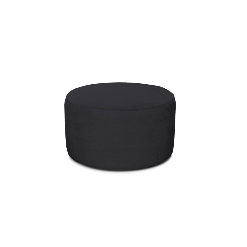 72cm Wide Circle Pouffe Ottoman, Black