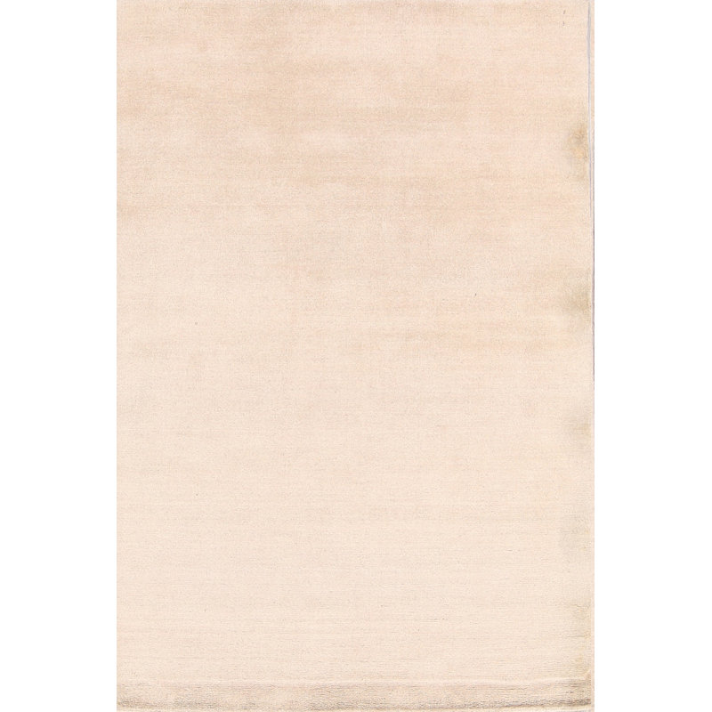 Ivory Solid Gabbeh Area Rug 5x8