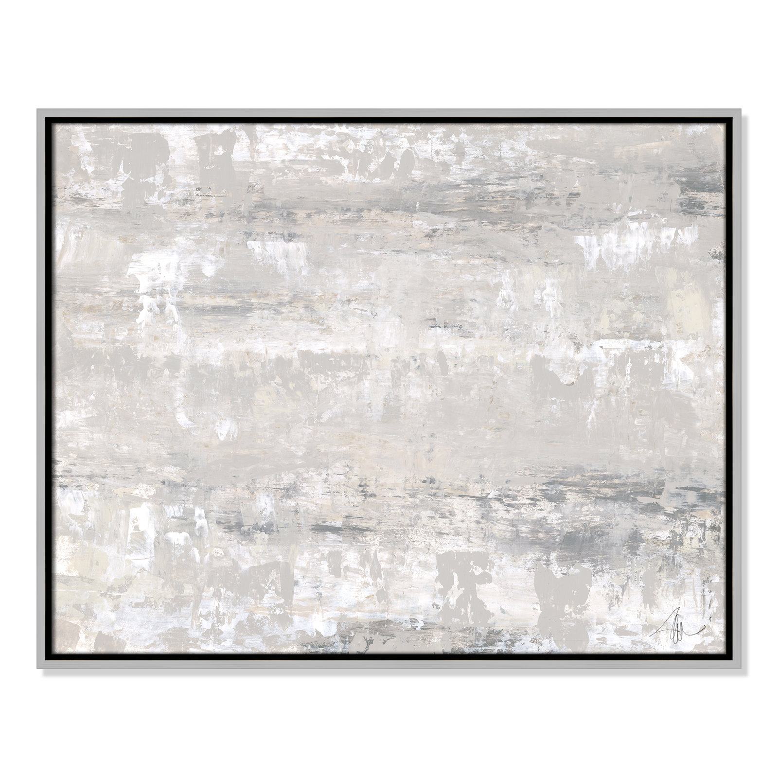 23.5" H x 29.5" W x 2" D, Silver Framed Canvas