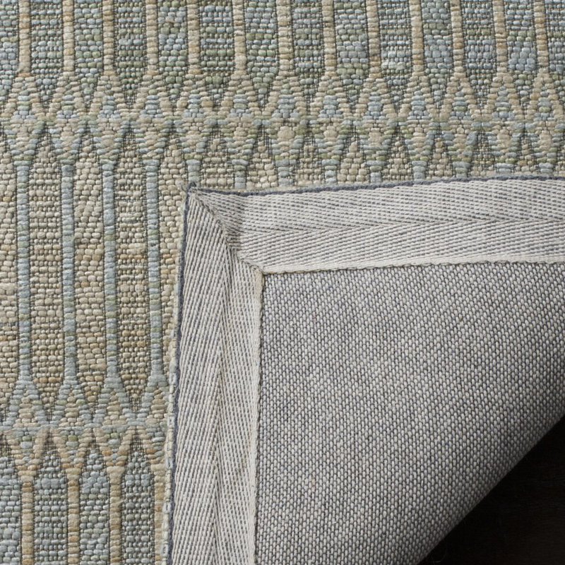 Ayat Hand Loomed Bamboo And Viscose Geometric Rug, Rectangle 5' x 8'