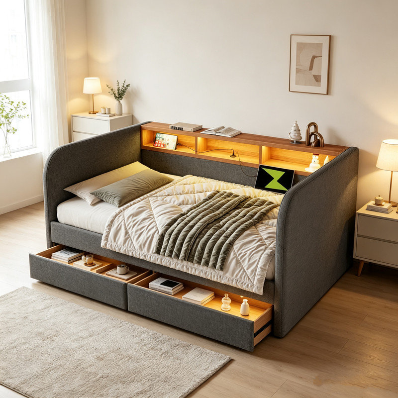 Bed, Grey