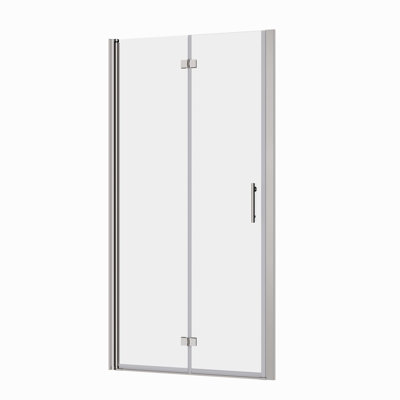 Tempered Glass Chrome Aluminum Modern Pivot Shower Door For Luxurious Bathroom