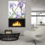«Irises» par Sheila Golden, art mural en verre acrylique, 12 po x 12 po-1145545