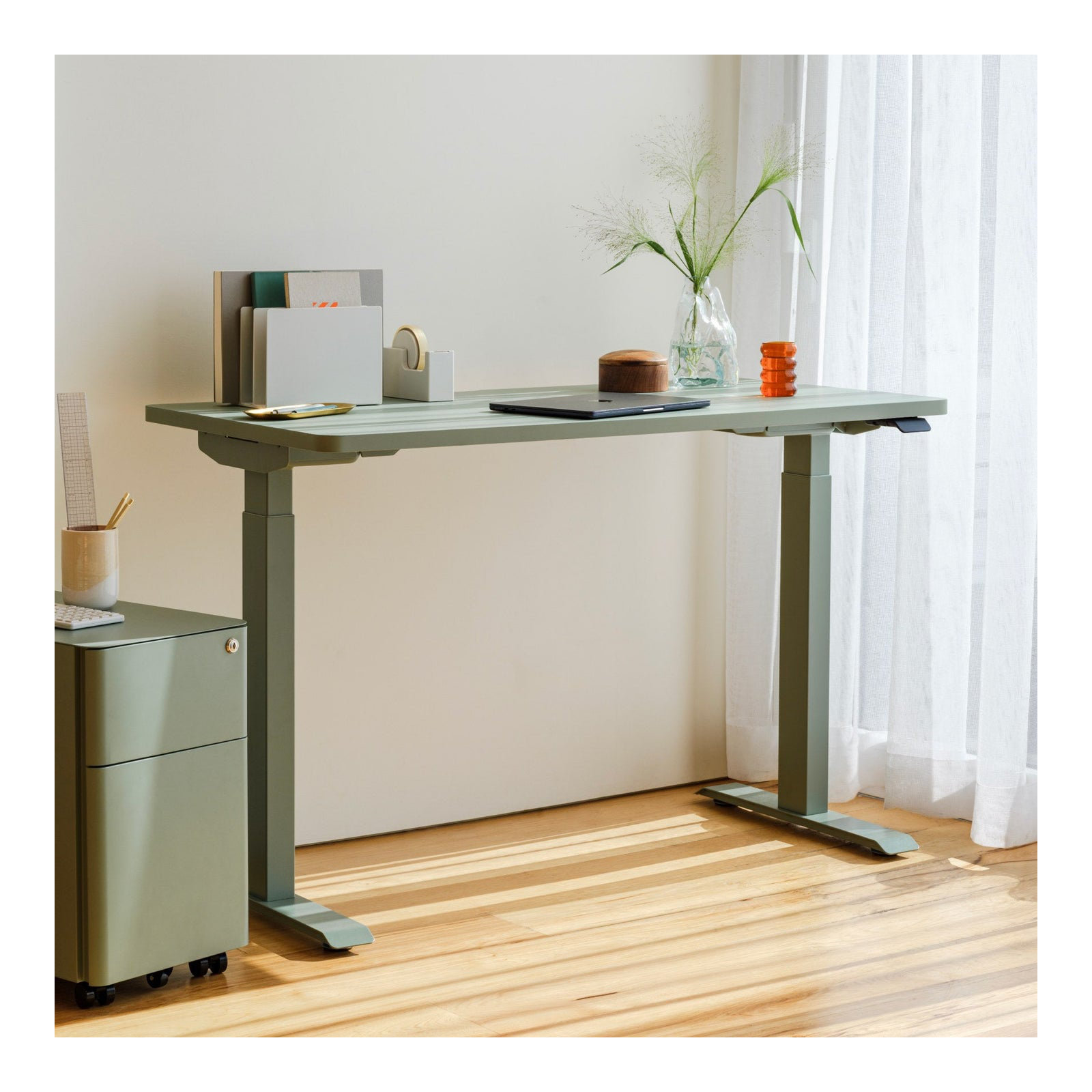 Duo Standing Desk, Sage, 47.3" H x 58" W x 27" D, Sage