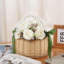 2 pièces de mariage panier de fleurs perle ruban tissé à la main panier panier de pique-nique
