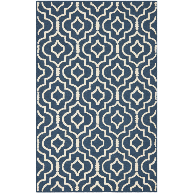 Sol Geometric Wool Hand Woven Area Rug, Rectangle 91 x 152 cm