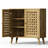 Vintage Storage Cabinet With 2 Basket Weave Wooden Doors Set Of 2