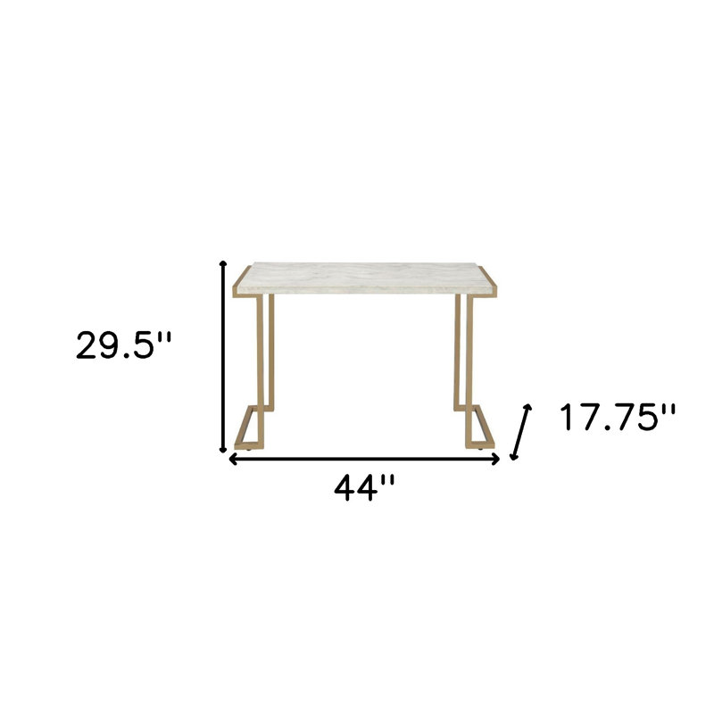 Table basse 44 "en faux marbre et fer 44"