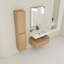 Lavabo de salle de bain contemporain avec comptoir en résine et meuble-lavabo avec rangement latéral pratique - Elegant Modern