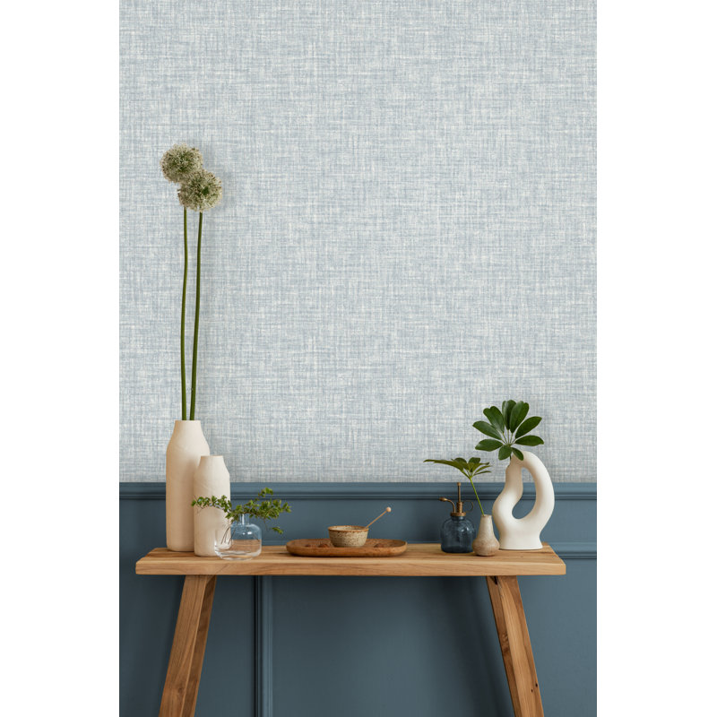 10m x 52cm Wallpaper Roll, Light Blue