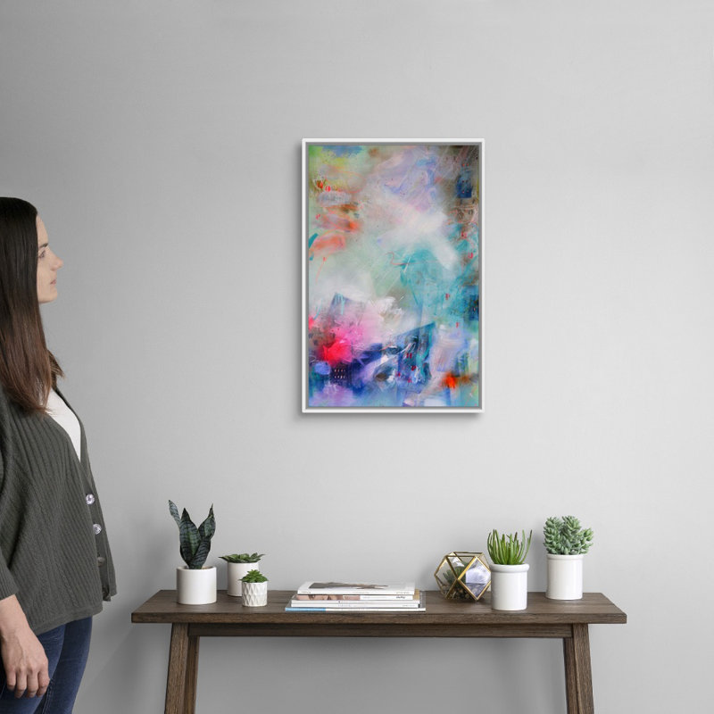 "Hope no. 9" par BEA garding Schubert, reproduction d’art sur toile, Cadre blanc, H 26 po x l 18 po x P 1,75 po