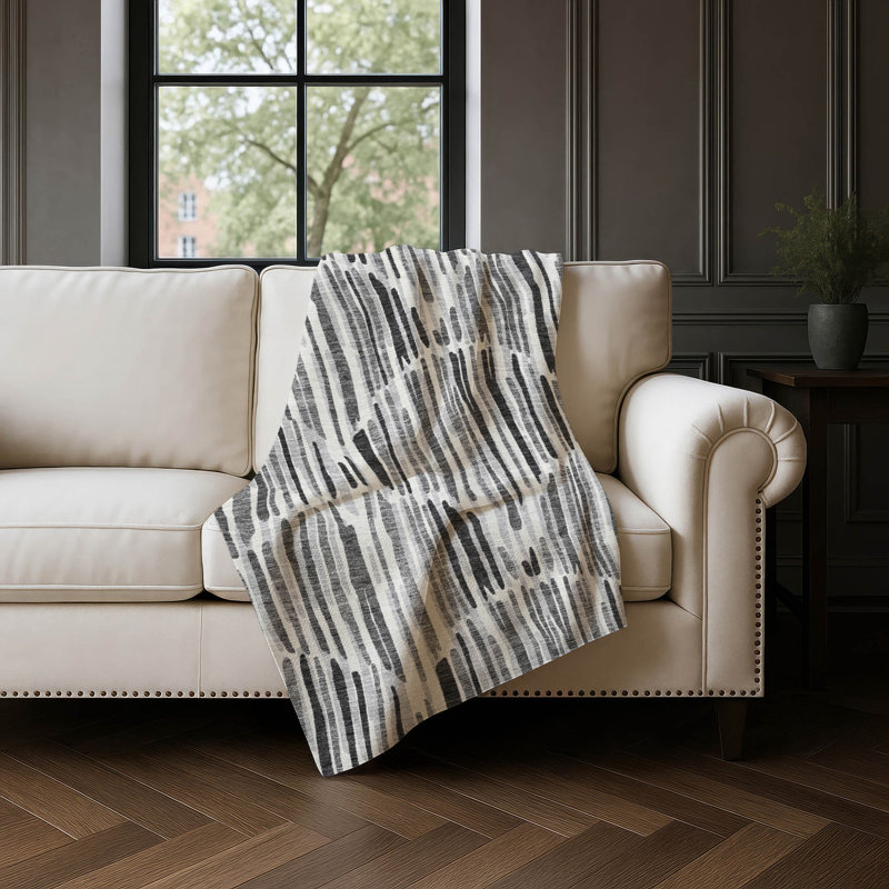 Jeté Sherpa ASB739, Gris à rayures
