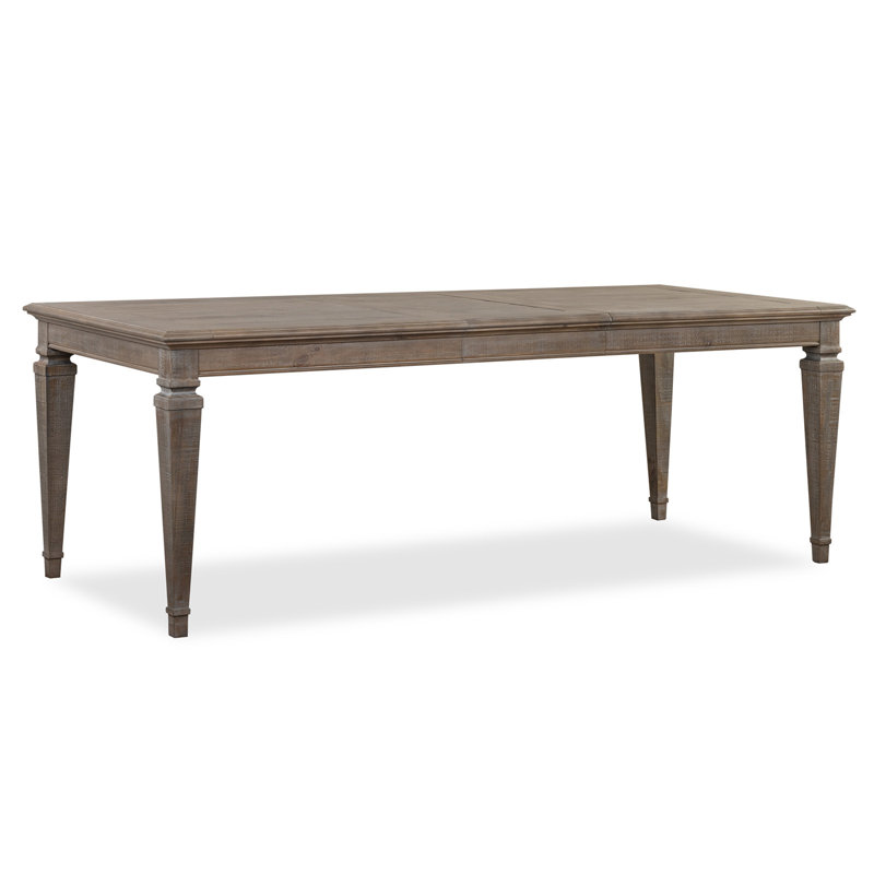 Extendable Rectangular Dining Table 2 Benches And 2 Side Chairs, 5 Pcs: Table, 2 Benches, 2 Chairs, Brown/Beige