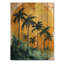 Émeraude, palmiers sur un lever de soleil tropical doré I - palmiers et palmiers, art mural en bois-1165167318