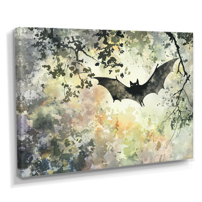 Winged Silhouette Bat In The Dark I - Animal Wall Art