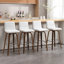 Tabouret de bar et de comptoir pivotant rembourré avec structure en bois massif et dossier en similicuir en forme de L-1696678494-1724114213