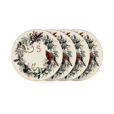 Winter Greetings Salad Plates, Set Of 4