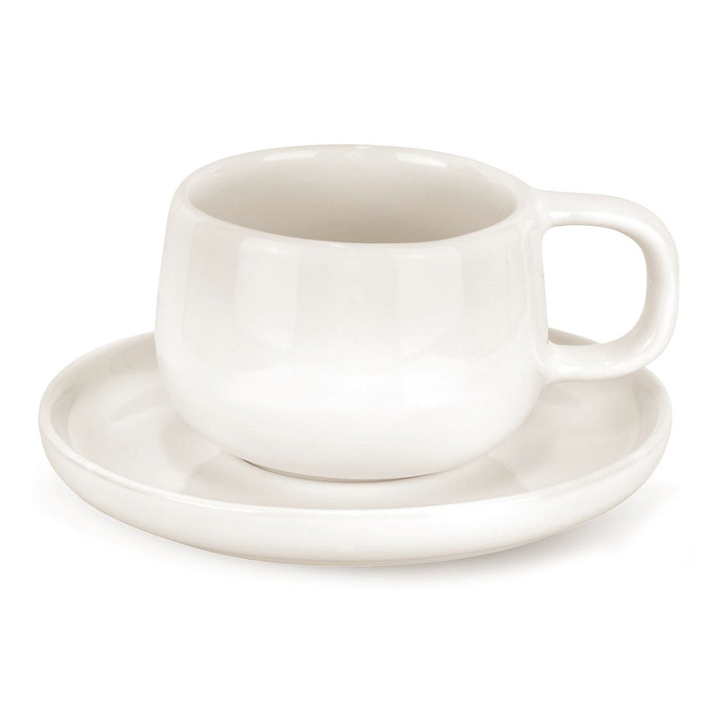 Mesa Ceramics Uno Bianco tasse à thé et soucoupe 225 ml, ensemble de 4