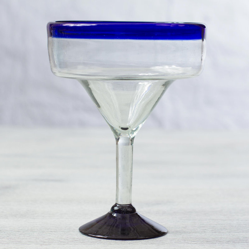 Hand Blown Margarita Glasses Set Of 6