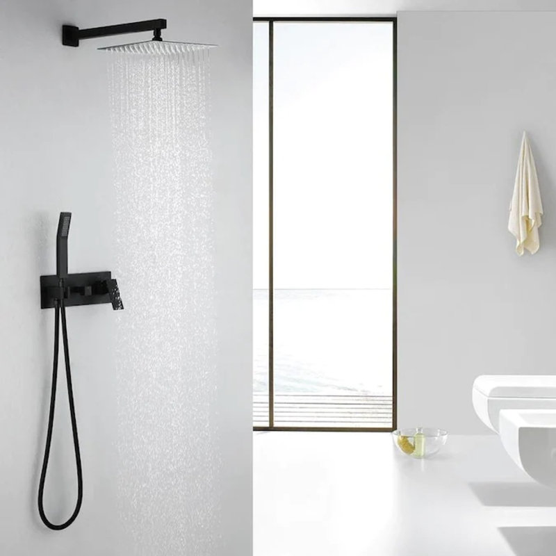 de douche à double fonction en laiton noir luxueux pour salles de bain modernes