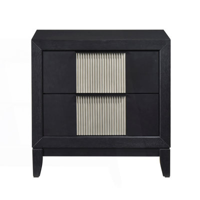 Ensemble de 2 tables de chevet en bois de style contemporain gris