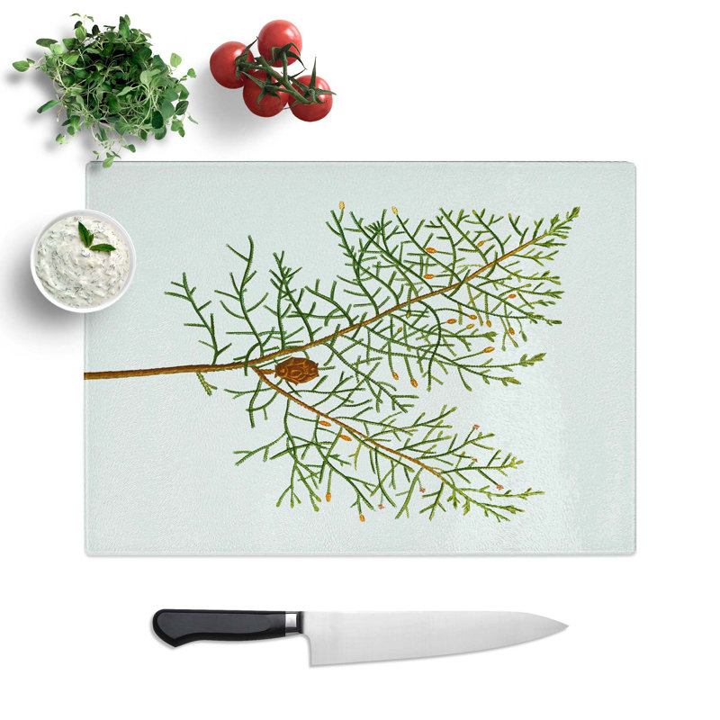 Tempered Glass Chinese Weeping Cypress Chopping Board, 28.5 cm W x 20 cm L