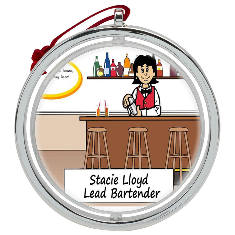 Ornement de Noël personnalisable barman à filer, Oui