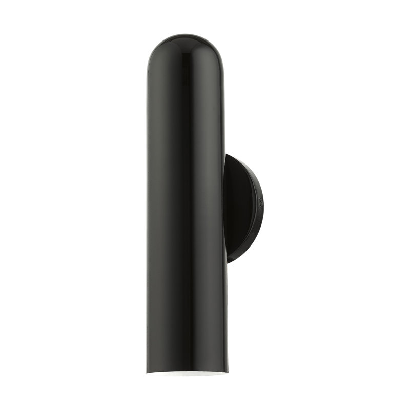 Steel Armed Sconce, Shiny Black