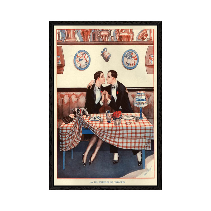1926 La Vie Parisienne Magazine Plate - Painting on Canvas, 101.6 cm H x 66.04 cm W, Black Framed