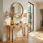 Console Mid-Century avec pieds en bois massif-1342275
