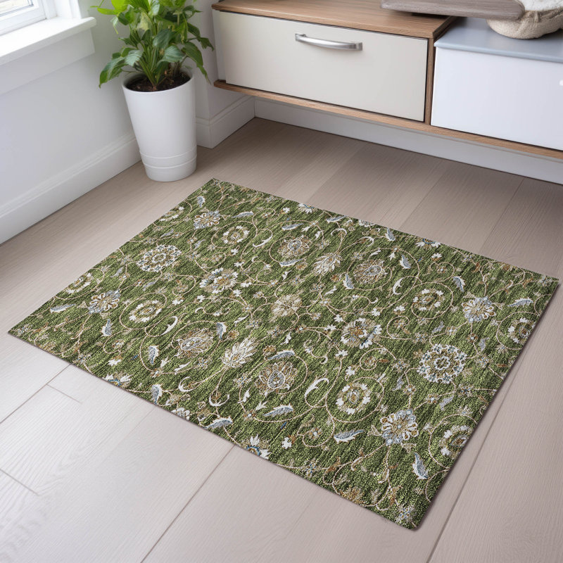 Premium Machine Washable Gurubaksh AMF1149 Moroccan Rug, Rectangle 1'8" x 2'6"