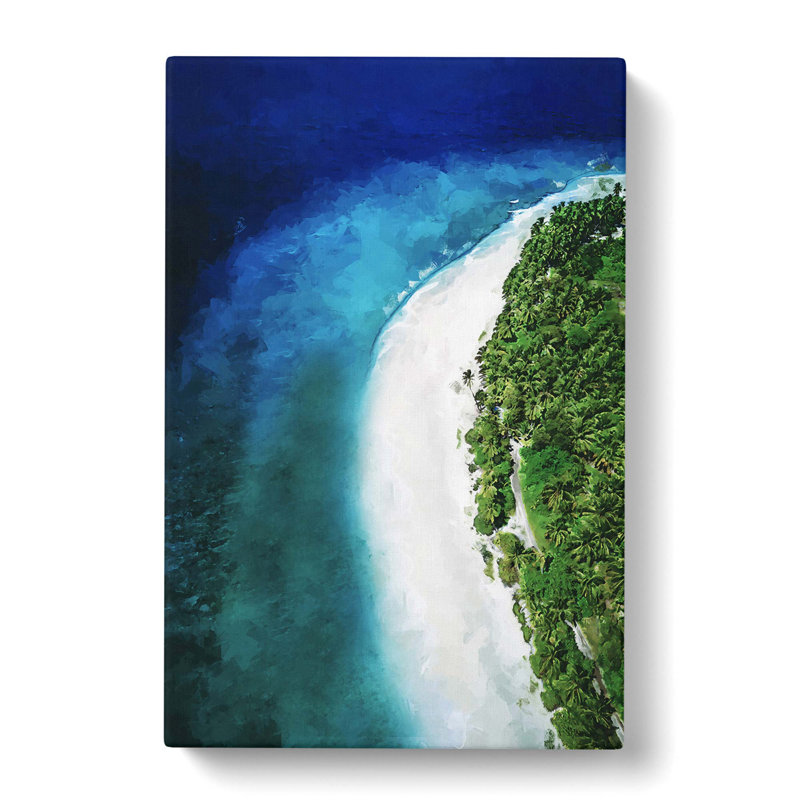 Maldives Paradise Beach In Abstract - Wrapped Canvas Painting, 60cm H x 40cm W x 3cm D